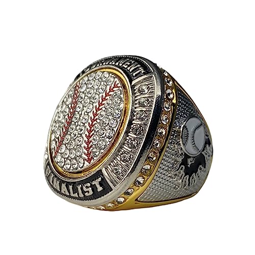 Legacy Rings 1 or 12 Pack Softball Baseball Championship Trophy Ring Tournament Champions or Finalists Gold-Tone (12, Finalist Clear Stone, 10)