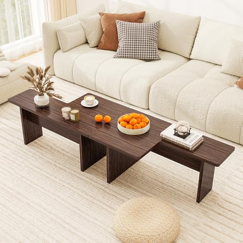 Giantex L-Shaped Coffee Table Set of 2, Modular Nesting...