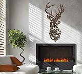  *NEU* Wandaufkleber Wandtattoo Wandsticker ***Hirsch/Kopf/Geweih im VINTAGE-STYLE***(Größen.- Ausrichtung und Farbauswahl)