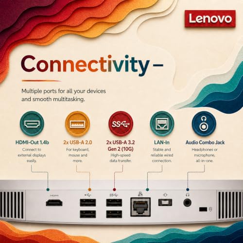 Image of Lenovo IdeaCentre All-in-One Desktop Computer, 24 inch FHD Anti-Glare IPS Display, 32GB RAM, 512GB SSD Storage, Intel 4-Core Processor, Wi-Fi 6, Windows 11 Home, Everyday Use AIO