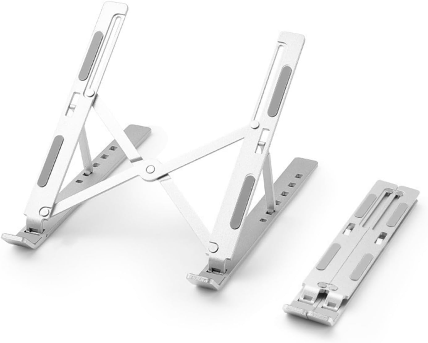 Portable foldable aluminum alloy tablet·Laptop stand｜7 levels of lifting·Non-slip and wear-resistant·Ultra-thin and lightweight·Essential for office·Home·Travel·Students (silver,aluminum alloy)