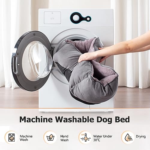 Mixjoy Washable Pet Beds For Dogs And Cats, Soft Orthopedic Puppy Bed With Anti-Slip Bottom, Calming Cuddler For Small Pets  thumb #6