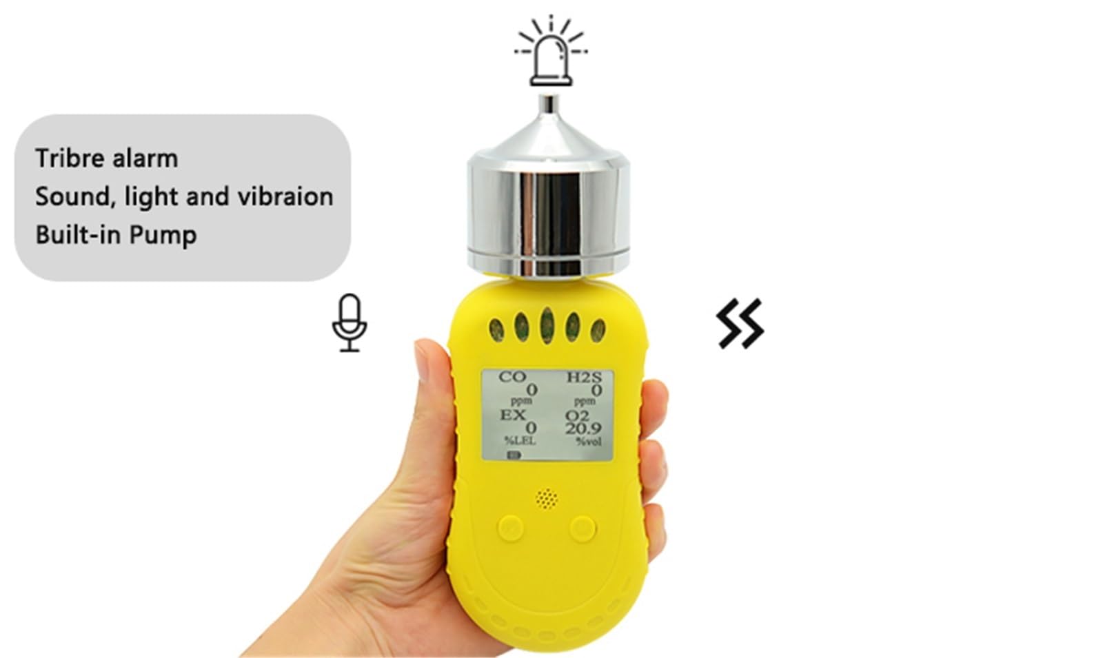 Détecteur de gaz Multi-Type Pompe, détecteur de gaz CO2 H2S O2 CH4