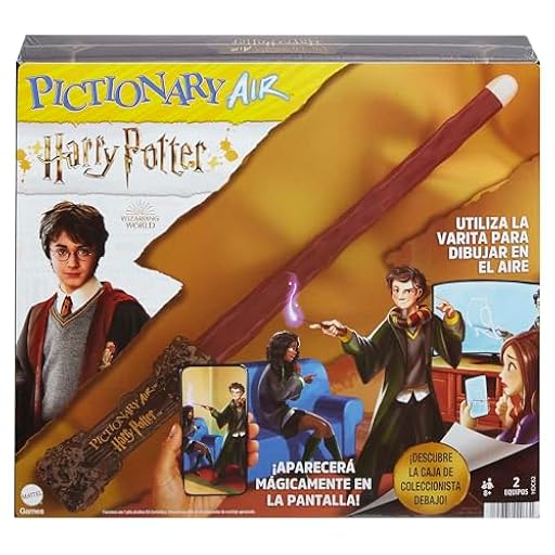 Mattel Games Pictionary Air Harry Potter, ve lo Que dibujas en Pantalla, con Varita para Dibujar en el Aire, Juego de Mesa para niños y niñas +8 años, Version española, HDC62 | Ya disponible en tu tienda friki favorita! En mundofriki.es!