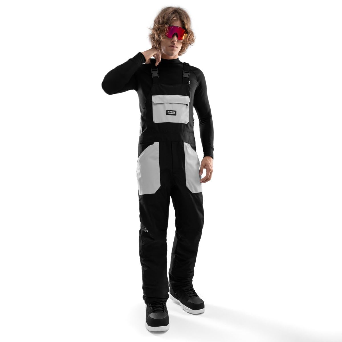 SIROKO - Salopette da Snowboard B1 Keystone - XL - Nero/Grigio
