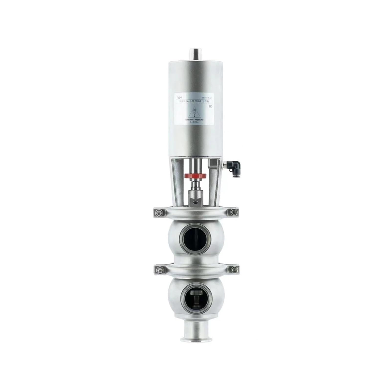 3" Tri Clamp OD 91MM Pneumatic Reversing Valve Actuator Single Acting Stainless Steel 304