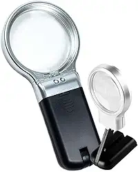 Lupa de Mão Com Luz 2 Leds dobravel 3x1 CBRN01491 - Commerce Brasil