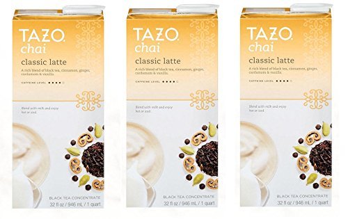 Tazo Chai Tea Latte Concentrate, 32 Fl Oz (Pack of 3)