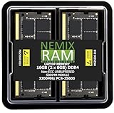 16GB 2X8GB DDR4 3200MHZ, 2933MHZ or 2666MHZ 260-PIN 1.2V Non-ECC Unbuffered SODIMM NEMIX RAM Laptop PC Memory KIT