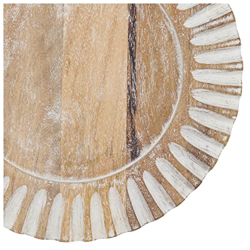Platos decorativos de madera natural mango 13" redondo set x4 miniatura 3