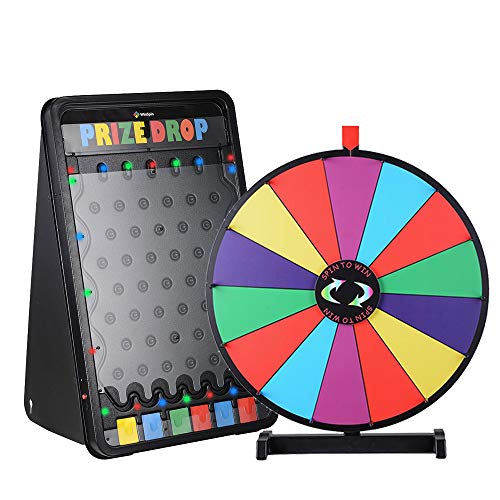 Winspin 19"X30" Led Prize Drop Board Game And 24" Tabletop Spinning Prize Wheel Bundle #TOP8