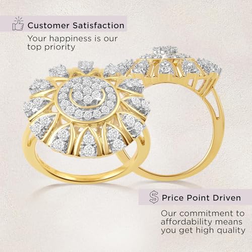 Jewelili Yellow Gold Plated Sterling Silver Halo Engagement Ring | I Color I2 Clarity 1 CTTW Round Lab Grown Diamonds | Ring Size 6, 7 & 8 | Luxury Bridal & Wedding Jewelry for Her | Gift Box Included 5