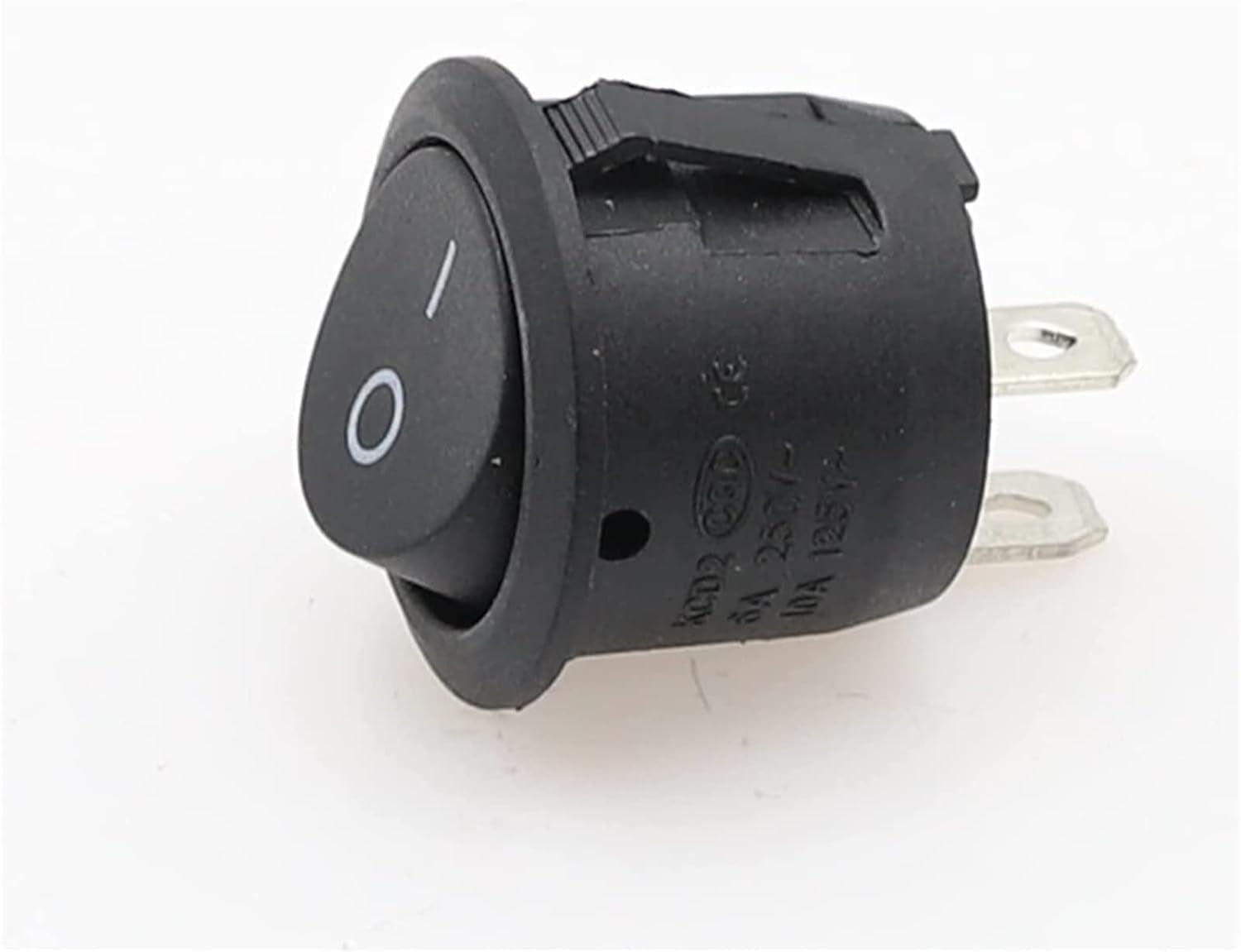 Switch Rocker Switch 1pc Self-Locking Round Switch AC 6A/250V 10A/125V 2P ON-Off SPST 2-pin Round Rocker Switch(Black)