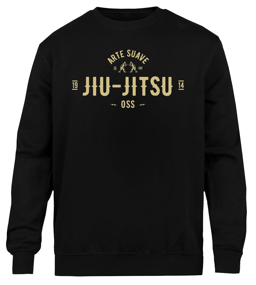 Camisa De Jiu Jitsu Brasileño Arte Sudadera Negra Unisex Sudadera Ecológica Unisex Black Sweatshirt Eco-Friendly Crewneck