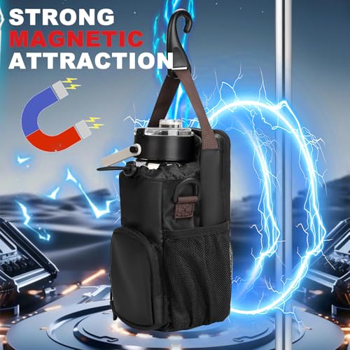 Magnetic Fitness Bag (Unisex) Magnetic water bottle/flask holder, fitness bag, and sling bag, suitable for travel, exercise, work, and outdoor cycling.3