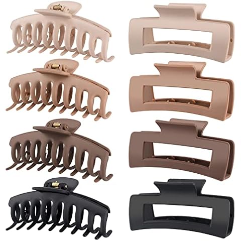 8 Pack Large Hair Claw Clips for Women Cover