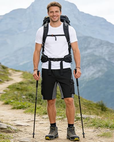 Image of VAYAGER Men's Hiking Cargo Shorts Lightweight Multi Pocket Casual Outdoor Travel Shorts for Fishing Camping
