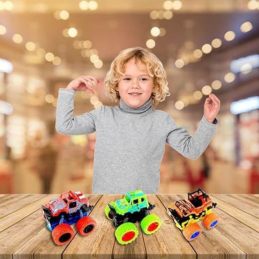Image of Prime Mini Monster Truck Cars Toys Push and Go 360 Degree Rotating Stunt Car Trucks for Kids Playing and Gifting (Monster Truck)