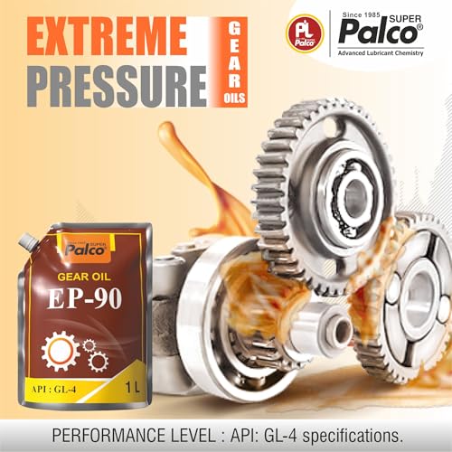 Image of PALCO EP-90 Gear Oil 1 Litre Pouch (Pack of 1) API GL-4 High Performance Extreme Pressure Lubricant for Smooth Gear Shifting Long Drain Interval Thermal Stability Gear Protection for Bevel Gear System