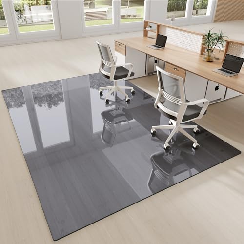 Image of [Tempered Glass] 60 inch x 80 inch Glass Office Chair Mat for Carpet