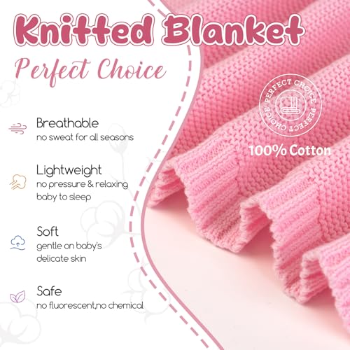 Image of Personalized Baby Blanket Embroidered with Name, Custom Knit Baby Blanket for Girls Boys, 30x40in Customized Baby Blanket for Personalized Baby Gifts, Unisex for Newborn