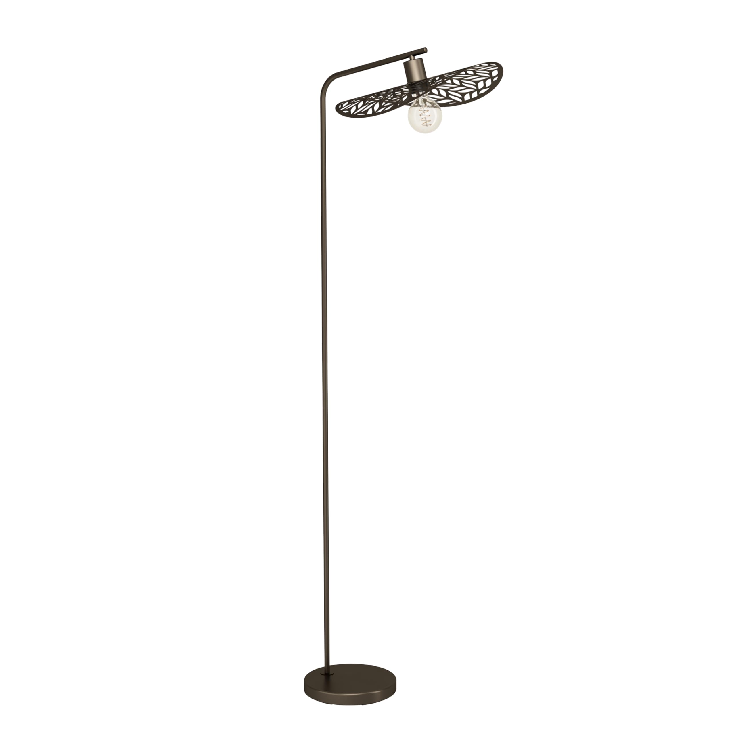 Eglo Arc Floor lamp Swaby, floorlamp for Living Room, Standing Light for Reading, Curved lampshade, Metal in Bronze, E27 Socket — image 1