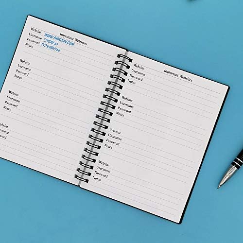 Nokingo Telephone Address & Birthday Book with Tabs, Address Log Book for Contacts, with Phone Numbers, Addresses, Birthday & Password. Alphabetical A-Z Organizer, Black, 14x17.5cm