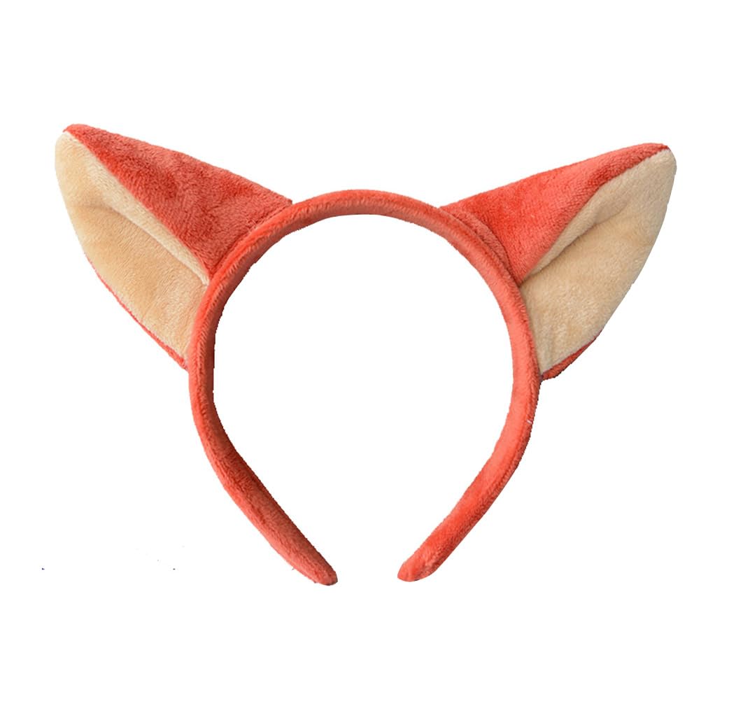 Headband Fox Ears Cute Fashion Hoop Hairband Christmas Party Birthday Headwear Cosplay Costume for Women Adults (red fox)