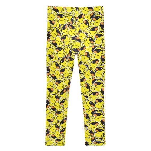 Girls Leggings Soft Toddler Ankle Length Bottoms Yellow Rubber Duck Kids Dance Yoga Pants 4-10 Years2