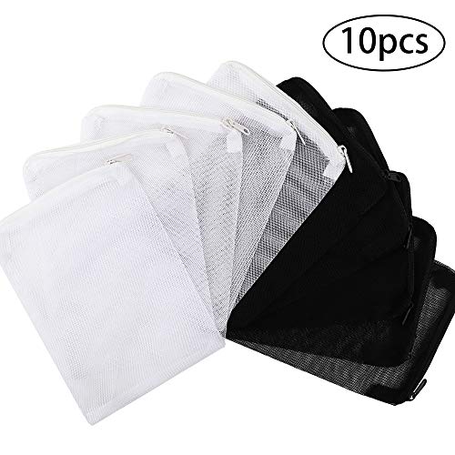 DEPEPE 10pcs Aquarium Filter Bags (5pcs Black + 5pcs White) for Activated Carbon