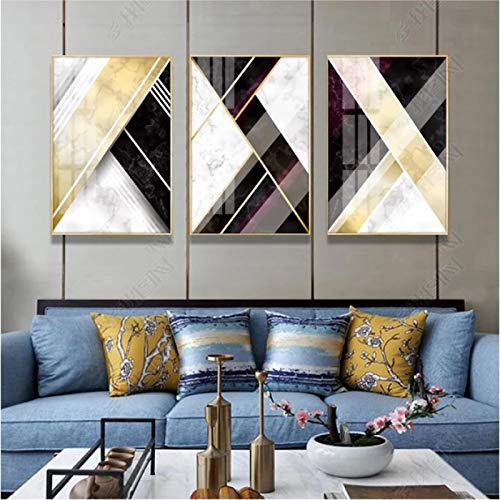 Affiche nordique géométrique d'art abstrait au format 60x90cm pour triptyque de prestige