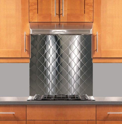 Quilted Stainless Steel Backsplash (Various Sizes, Hemmed Edge) (30" x 36")