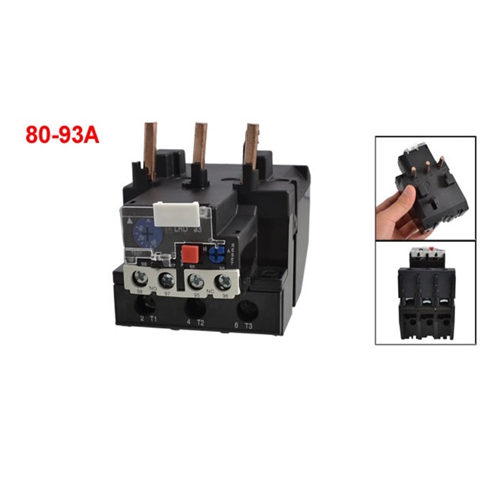 JR28-40 93Amp 80-93A Relé de sobrecarga térmica ajustable 1NO 1NC