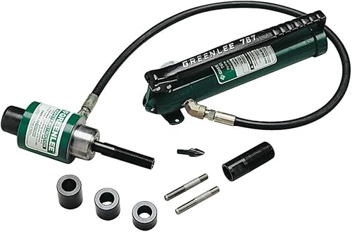 Miniatura 2 de Greenlee 7306SB Kit de punzón hidráulico de 11 toneladas con bomba de mano, carnero, punzones de 12" a 2" Slug-Buster, troqueles y pernos