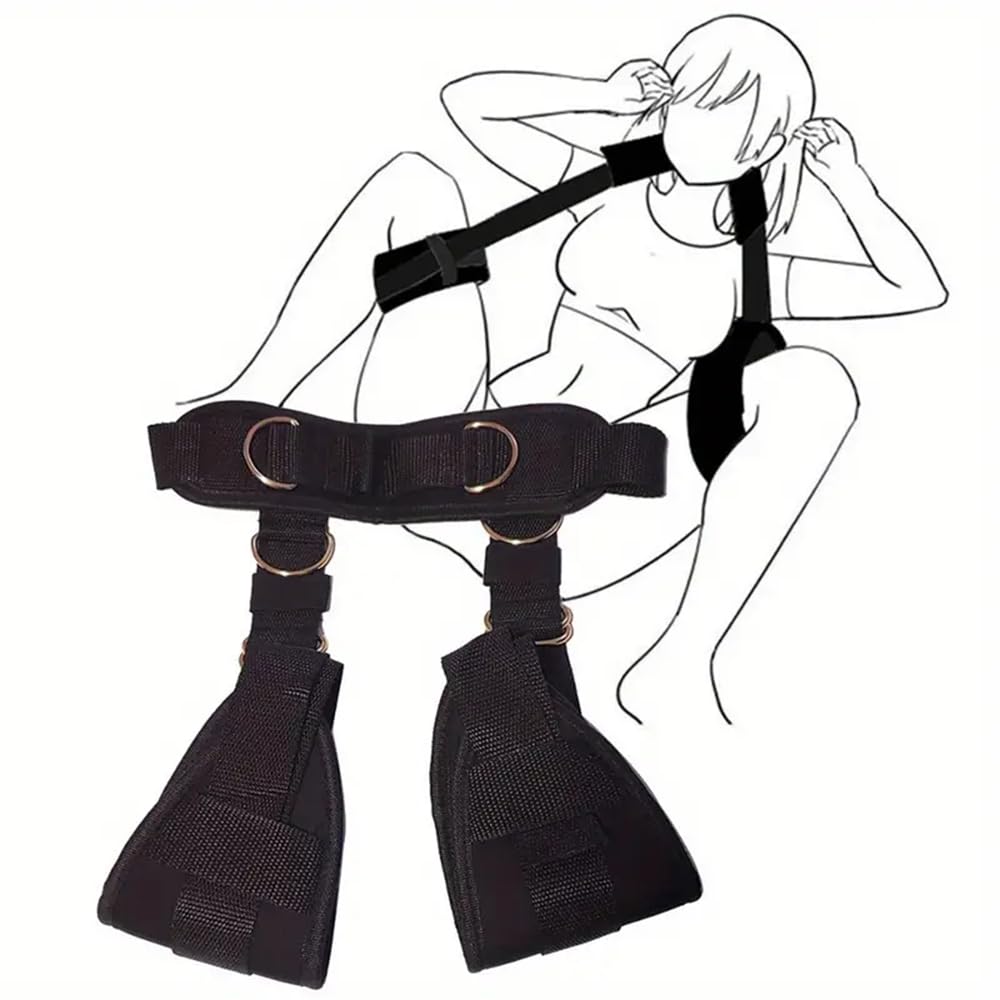 1 set di set sportivi per esercizi per gambe yoga in nylon nero per esercizi per le gambe