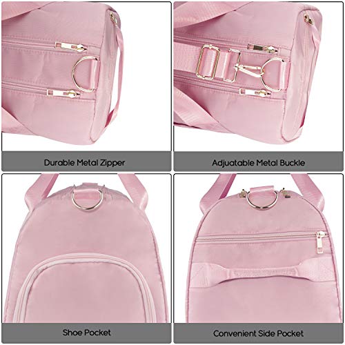 Iceivy Gym Duffle Bag Dry Wet Separated Gym Bag Sport Duffle Bag Training Handbag Yoga Bag With Extra Drawstring Backpack (Pink) Large #TOP5