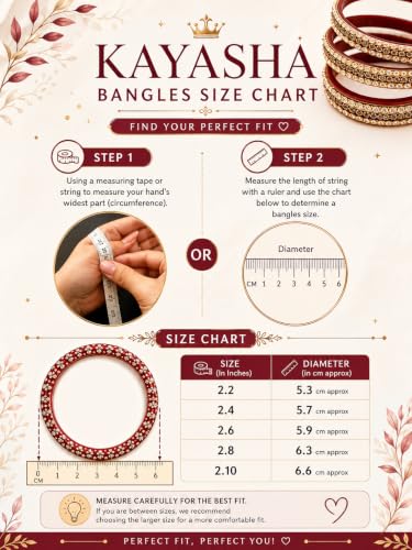 Image of Kashmiri Ghangharoo Glass Bangle Set for Women| Light Weight Bangles | Traditional Transparent Fancy Glass Chudi Set for Wedding, Party.