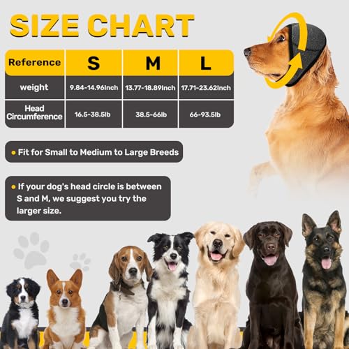Dog Ear Muffs Noise Protection, Wraps Cover for Dogs Bath Grooming, Adjustable Dog Calming - image 5