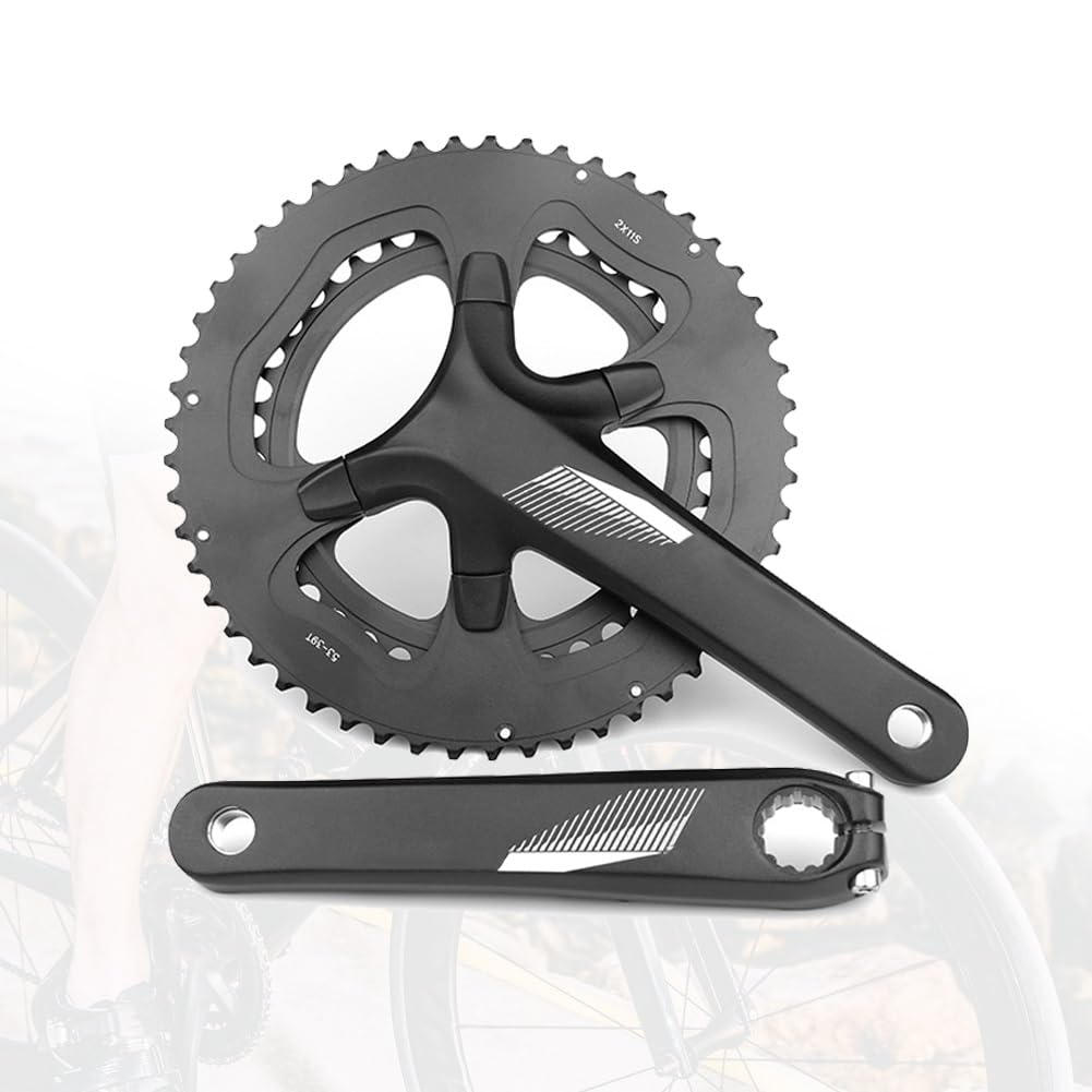 Mechanizm korbowy do roweru szosowego, zintegrowane zestawy korbowe 170 mm, 172,5 mm, 110, 39/53 zęby, podwójna prędkość, okrągła tarcza korbowa, zestaw kompatybilny z 2 x 11-biegowym stopem aluminium