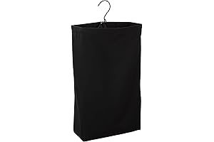Household Essentials Small Black Door Hanging Laundry Bag