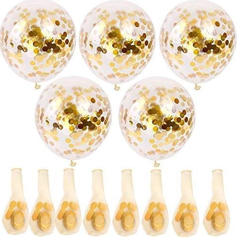Confetti Balloons 20pcs Gold glitter balloons for Wedding, Proposal, Birthday Party Decorations Cover