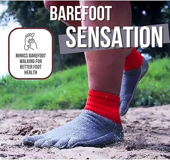 INXKED 2 Paia Di Calzini A Piedi Nudi Konjoun – A 5 Dita, Antiscivolo, Traspiranti, Resistenti, Perfetti Per Running, Trekking E Uso Quotidiano