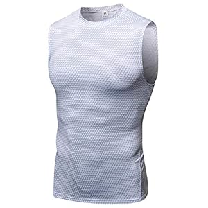 YOJOLO Heren Workout Tank Tops Mouwloze Compressie Shirts Stretch Cool Droog Afslanken Body Shaper Vest Sport Hardlopen…