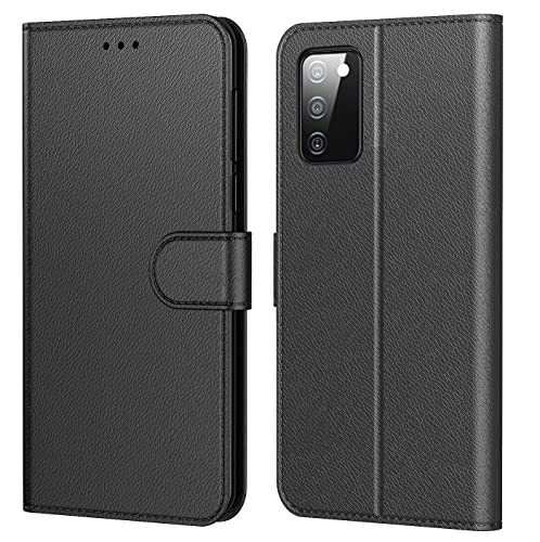 Tenphone Coque pour Samsung Galaxy A03S (Pas pour A03), Pochette Protection Etui Housse Premium en Cuir PU,Fermeture Magnétique,Flip Case Compatible avec Samsung A03S (Book Noir)