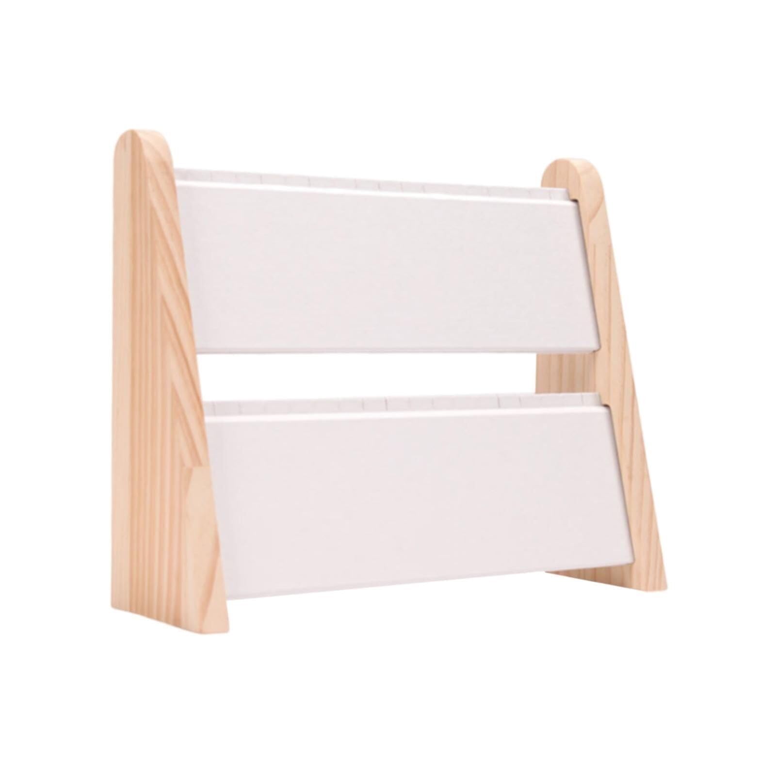 AZHKJKZH Jewelry Display Stand Wooden Necklace Display Stand Chain Organizer Freestanding With Soft Flannel Lining Sturdy Storage(White)