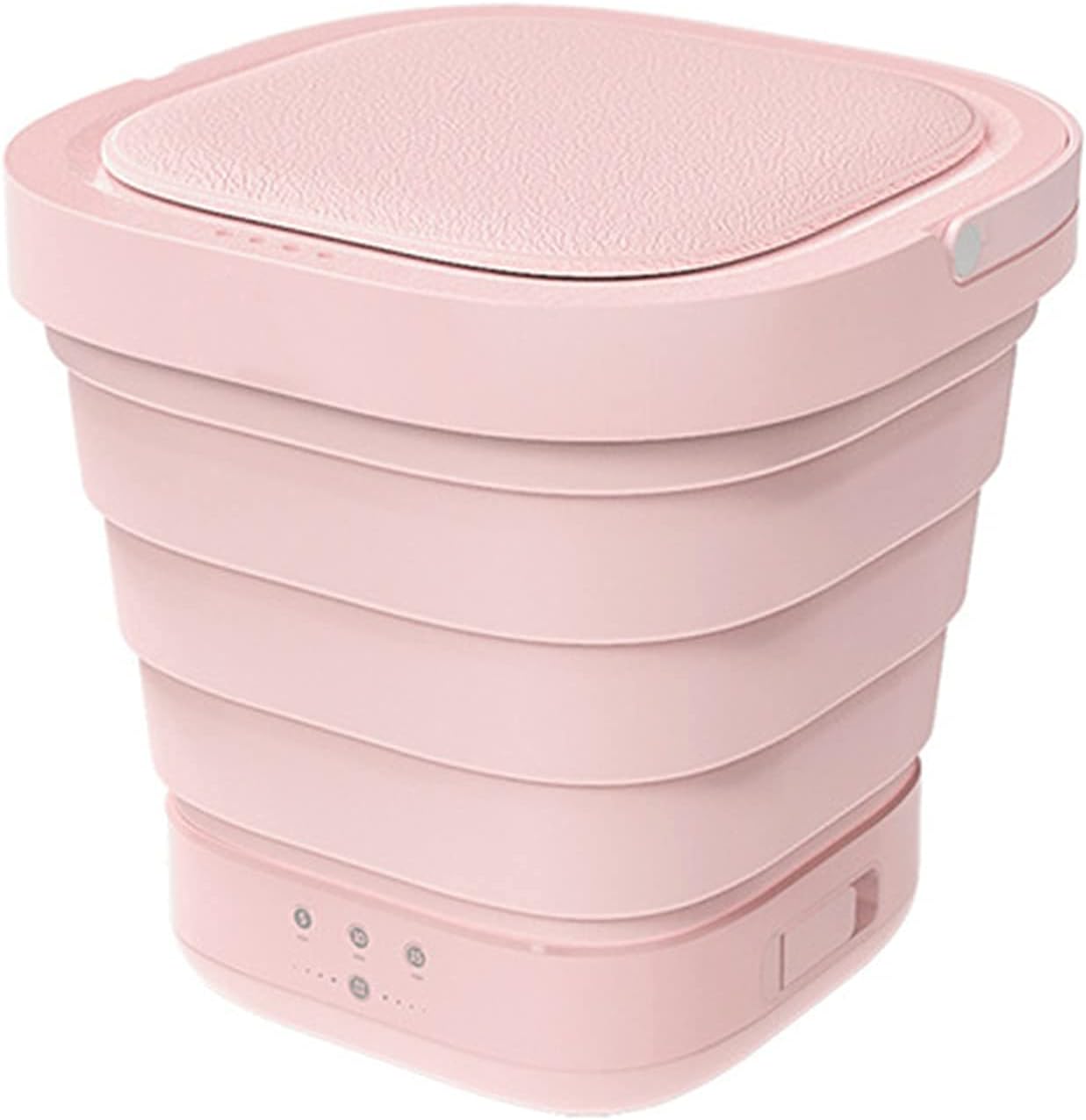 Folding Portable Mini Washing Machine Automatic Small Turbo Washer One Key Drain, Suitable for Home Use Travel Apartment Dormitory (Color : Pink)