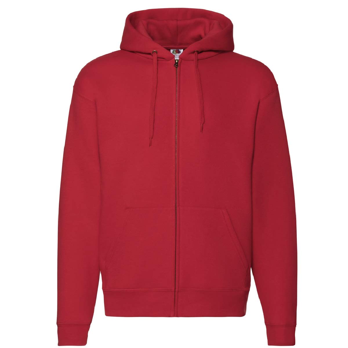 Fruit of the Loom Mens Zip Through Hooded Sweatshirt/Hoodie (2XL) (Red)