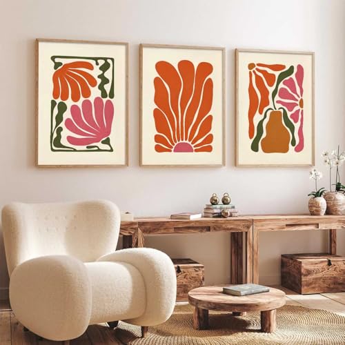 Image of kotart Boho Art Home Decoration Paintings With Frame For Living Room Bed Room Hotel Wall Decor Digital Reprint Set of 3 (10X13 inch)