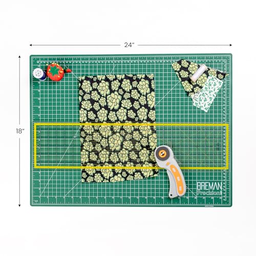 WA Portman Self Healing Cutting Mat & Rotary Cutter Set – 45mm Rotary Cutter for Fabric with 5 Extra Blades with 18x24 Fabric Cutting Mats for Crafts & 6x24 Acrylic Quilting Rulers – 3pc Sewing Kit - Thumbnail 6