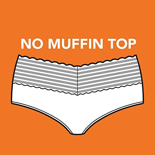 Warner's Women's No Pinching No Problems Dig-Free Comfort Waist With Lace Microfiber Hipster 5609J, White, Large #TOP3